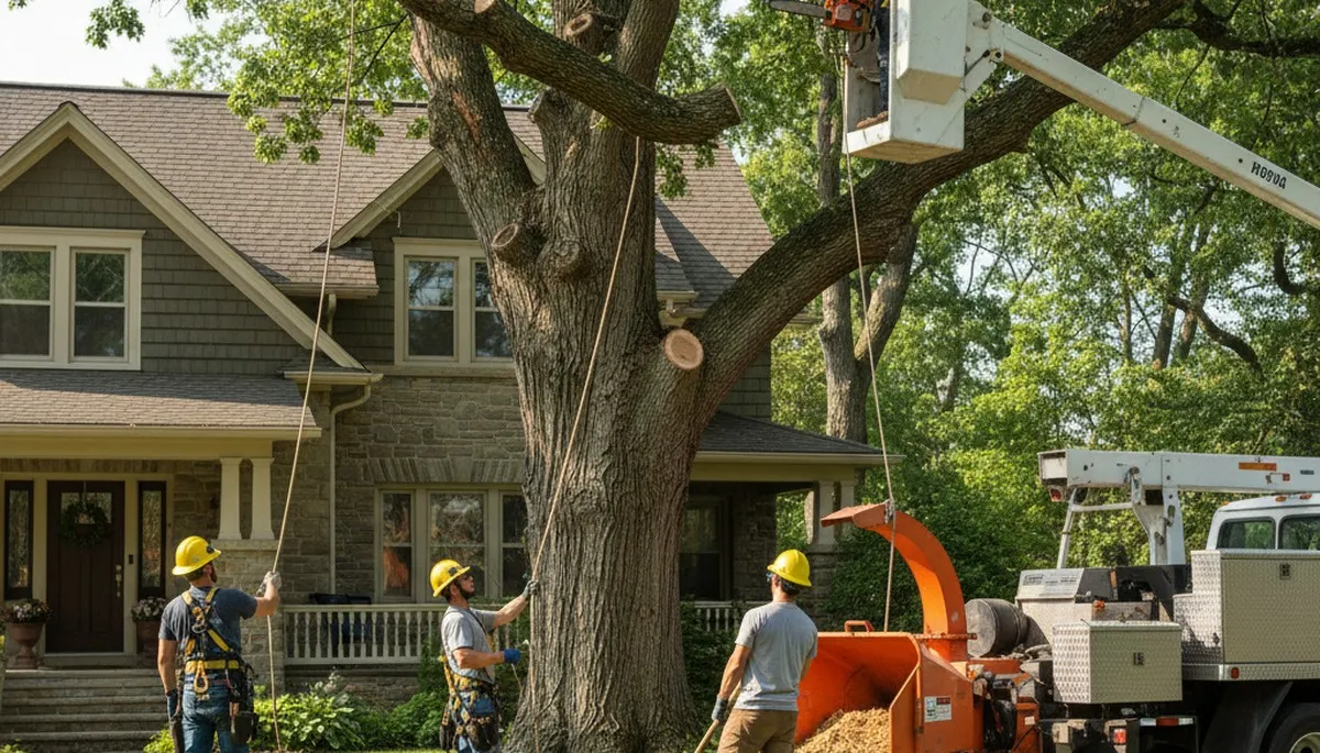 Tree service crew in Cleveland, OH providing professional tree trimming and removal services