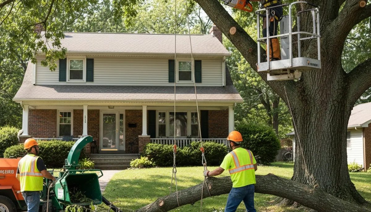 Tree service crew in Cleveland, OH providing professional tree trimming and removal services