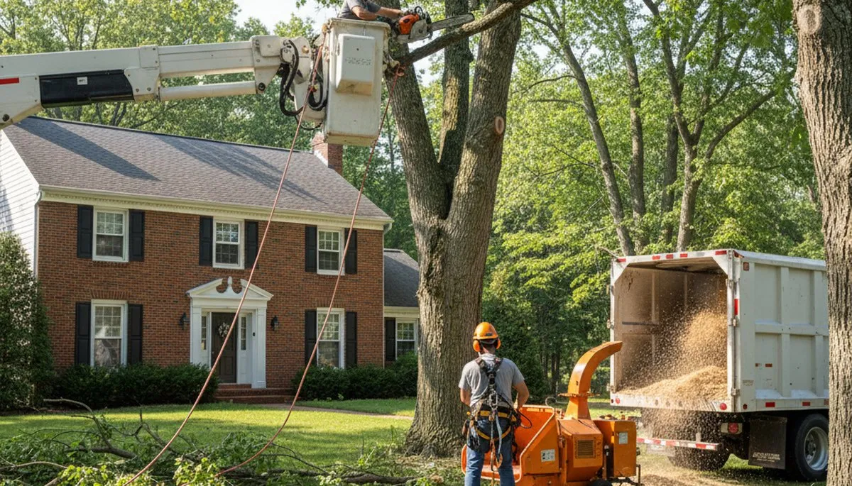 Tree service crew in Cleveland, OH providing professional tree care and removal for homeowners